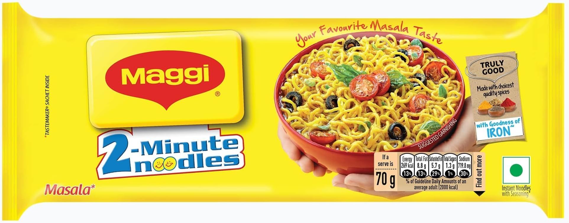 MAGGI 2-Minute Masala Noodles Pack of 4 (280 g)